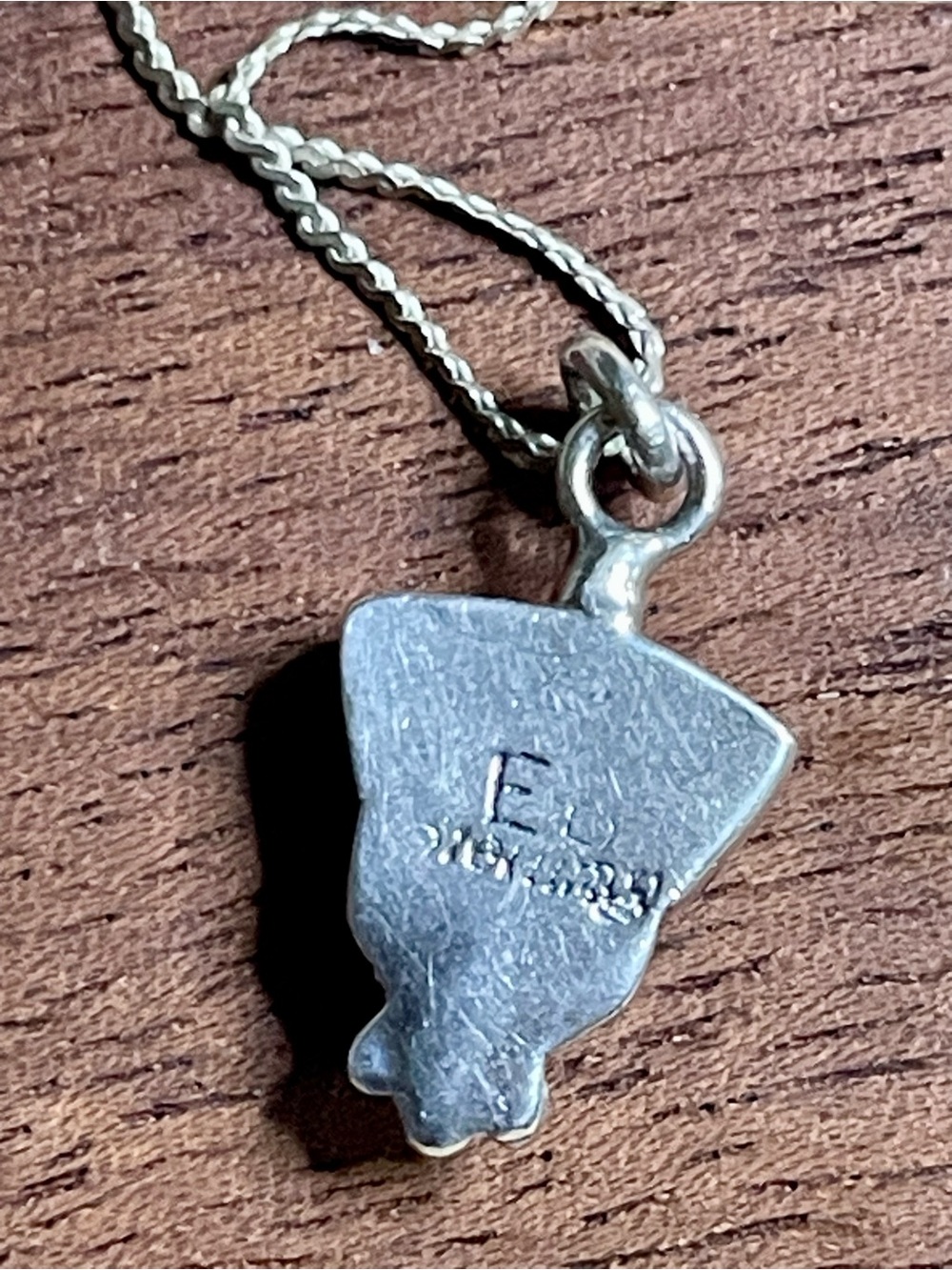 Vintage Sterling Silver Opal Inlay Necklace - Picture 3 of 8